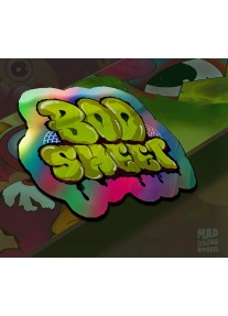 Холограмен стикер надпис - Boo Sheet green